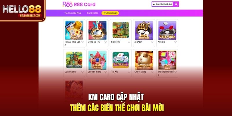 KM Card cập nhật thêm các biến thể chơi bài mới