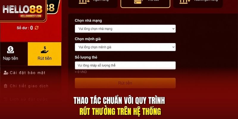 Thao tác chuẩn với quy trình rút thưởng trên hệ thống